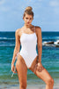 Cannes Lace Up Swimsuit in White