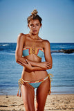 Barbados Crochet Bikini Top in Aqua