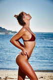 Gili Bralette Bikini Top in Wine