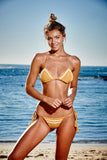 Santa Monica crochet bikini top in mustard yellow