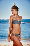Maui Tie Side Bikini Brief in Grey Marle