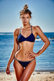 South Beach Navy Stripe Bikini Pant