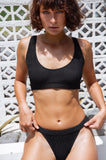 Main Beach Bikini Pant in Black Crinkle